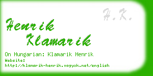 henrik klamarik business card